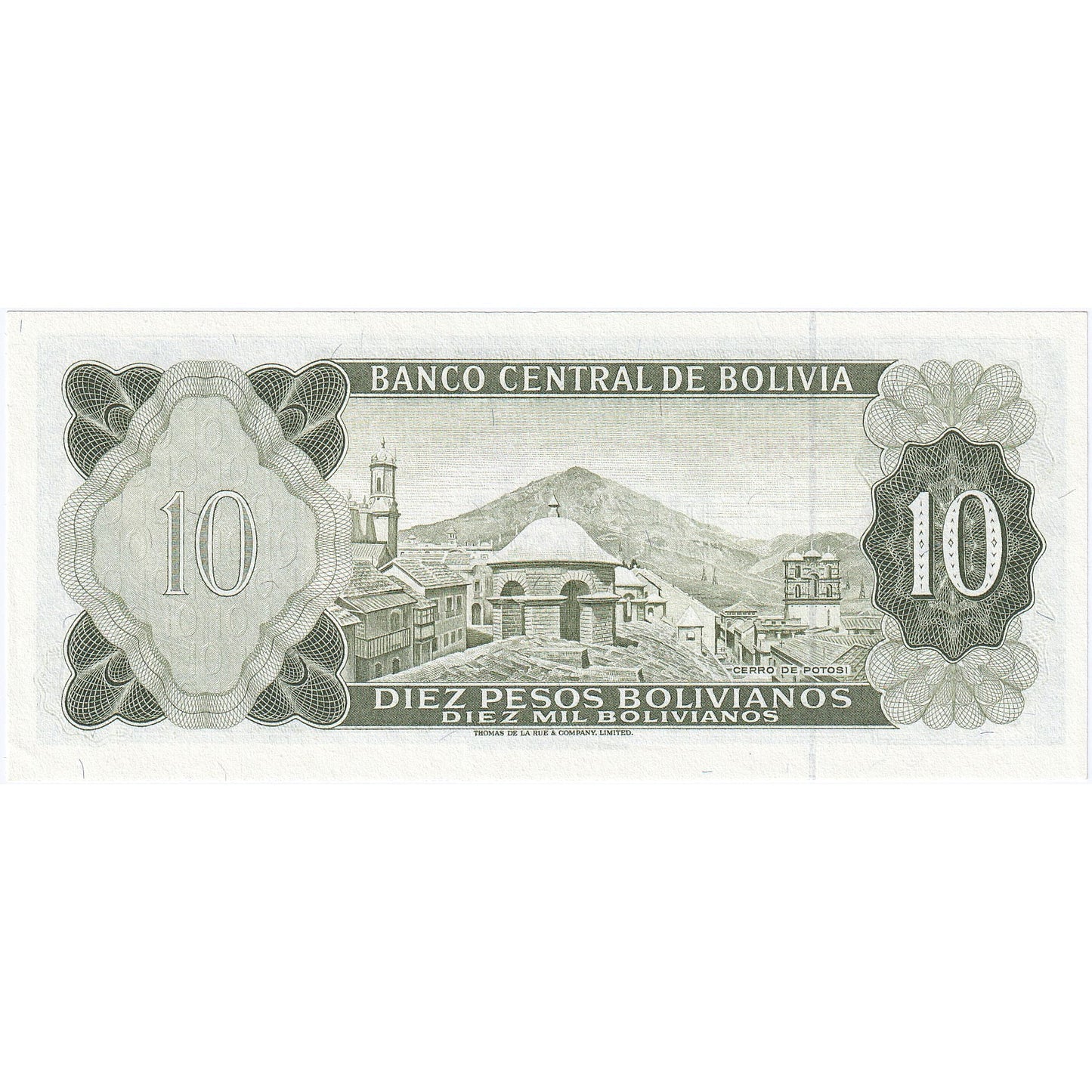 Bolivija, 
  
  10 bolivijskih pesosov, 
  
  L.1962