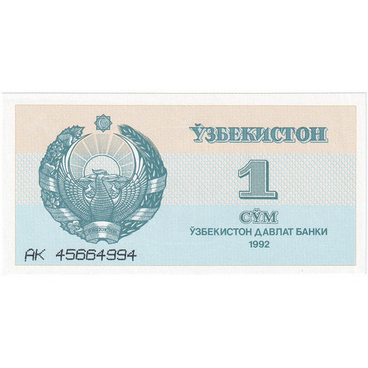 Uzbekistan, 
  
  1 vsota, 
  
  1992-1993