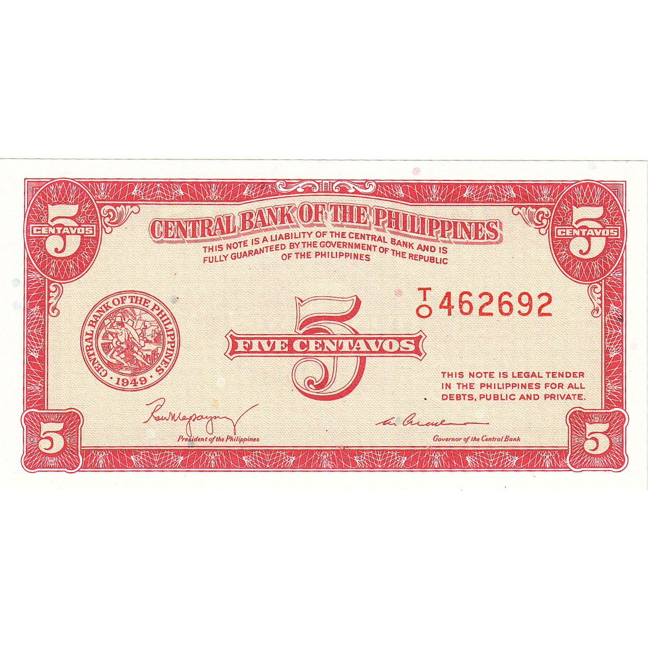 Filipini, 
  
  5 centavosov, 
  
  1945