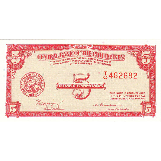 Filipini, 
  
  5 centavosov, 
  
  1945