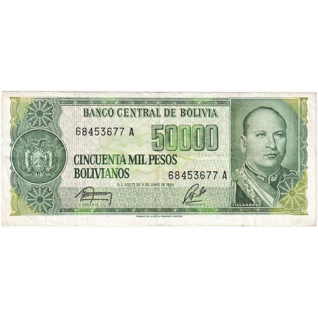 Bolivija, 
  
  50, 
  
  000 bolivijskih pesov