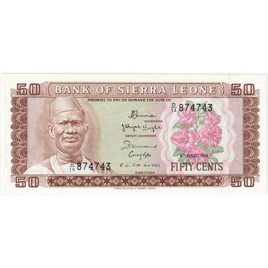 Sierra Leone, 
  
  50 centov, 
  
  BEZ DATUMA (1984)