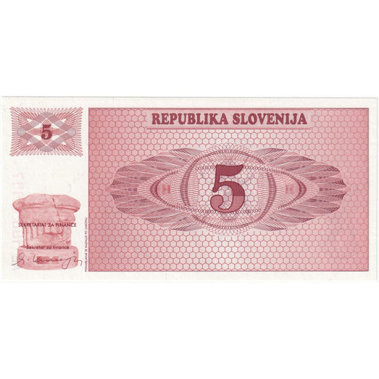 Slovenija, 
  
  5 (Tolarjev), 
  
  KM: 3a