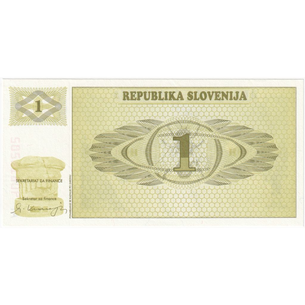 Slovenija, 
  
  1 tolar, 
  
  UNC (65-70)