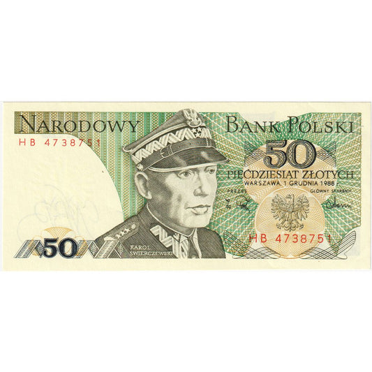 Poljska, 
  
  50 zlotov, 
  
  1988