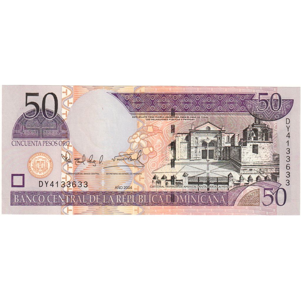 Dominikanska republika, 
  
  50 Pesos Oro, 
  
  2004