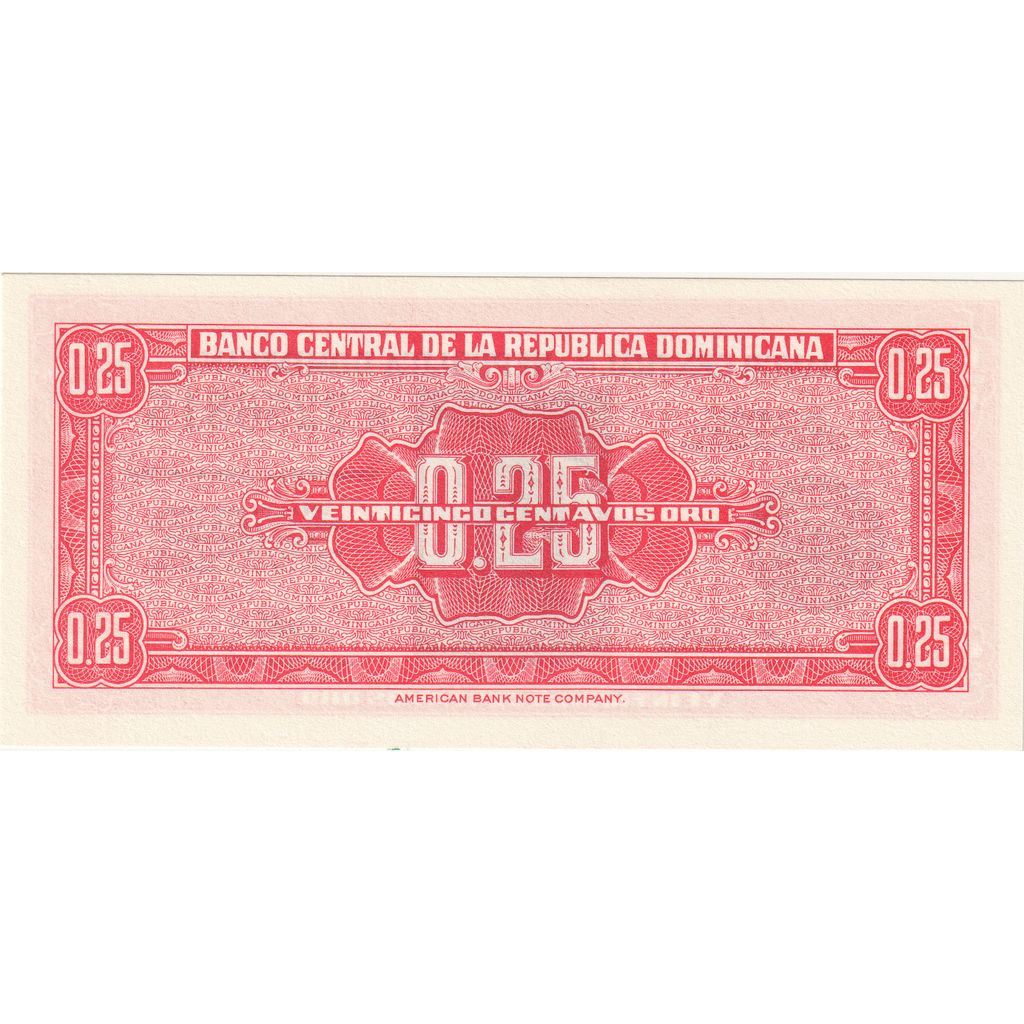 Dominikanska republika, 
  
  25 Centavos Oro, 
  
  Primerek