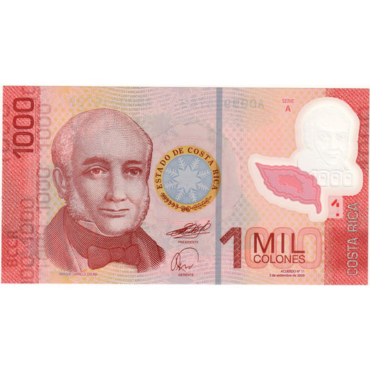 Kostarika, 
  
  1000 kolonov, 
  
  2009