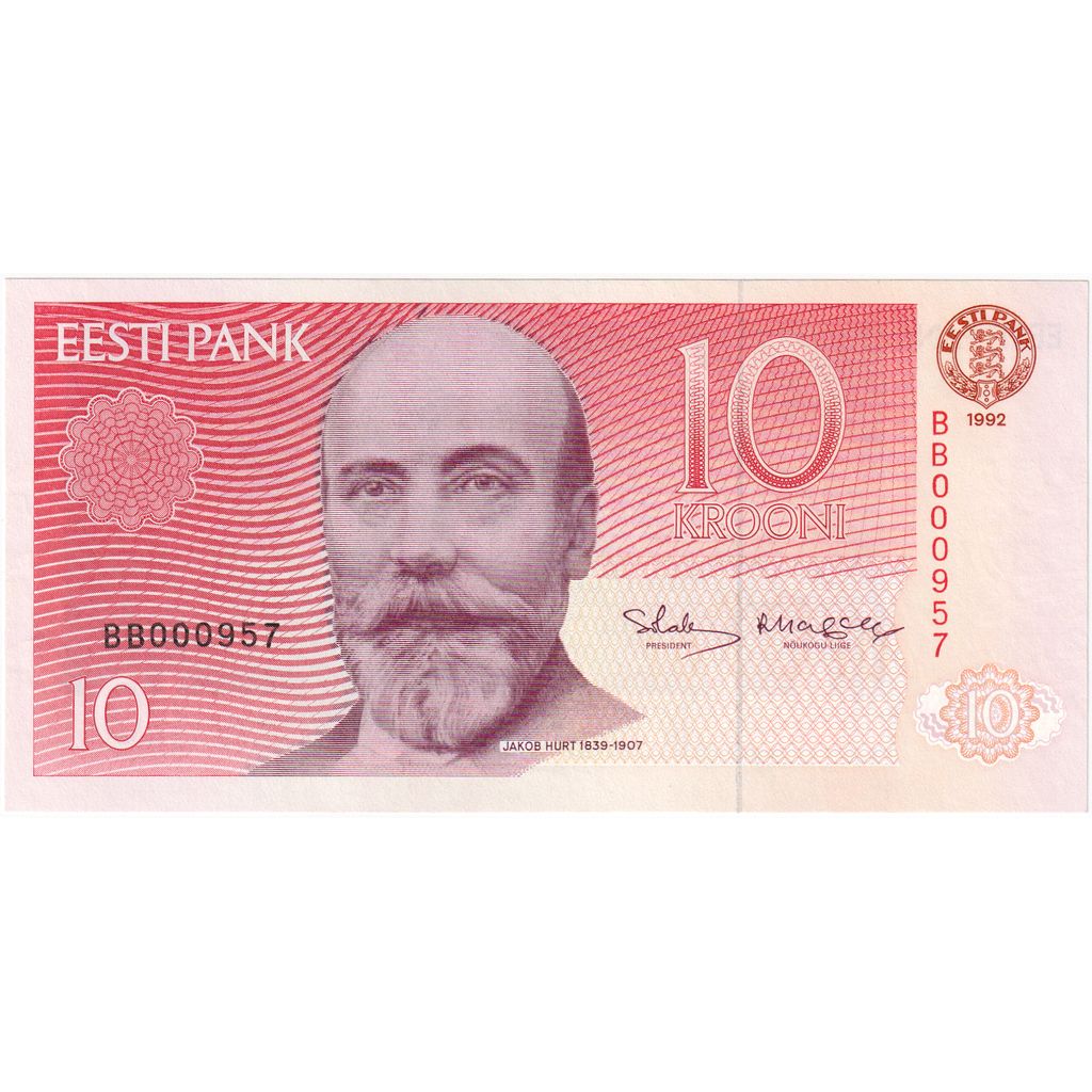 Estonija, 
  
  10 kron, 
  
  1992