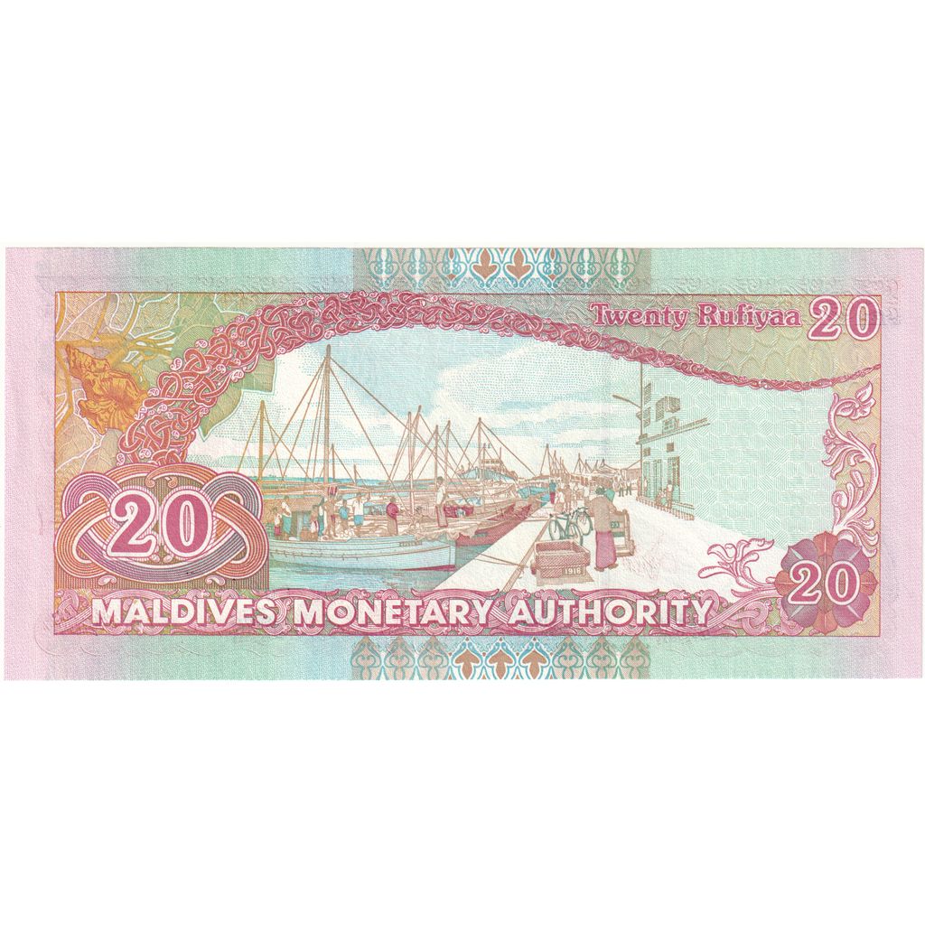 Maldivi, 
  
  20 rufija, 
  
  2000