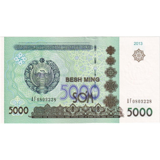 Uzbekistan, 
  
  5000 vsota, 
  
  2013