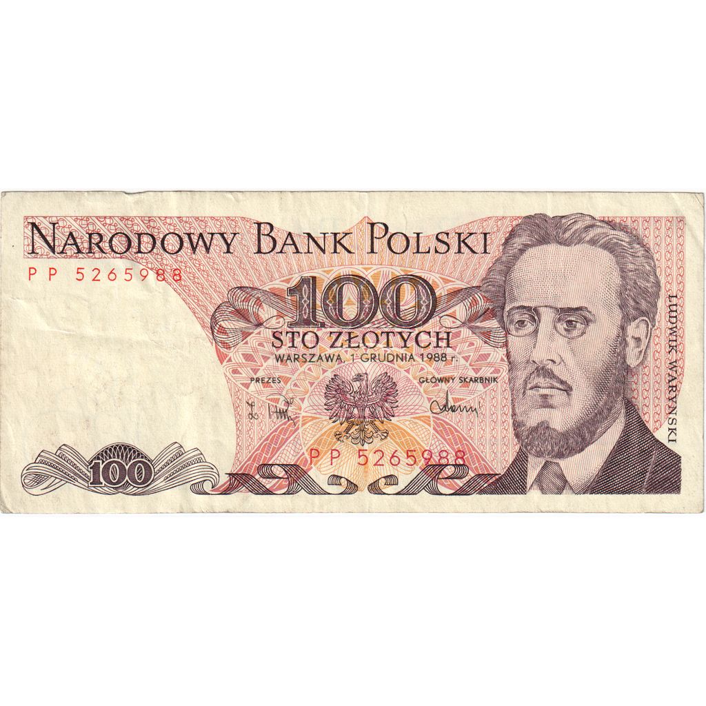 Poljska, 
  
  100 zlotov, 
  
  1988-12-01