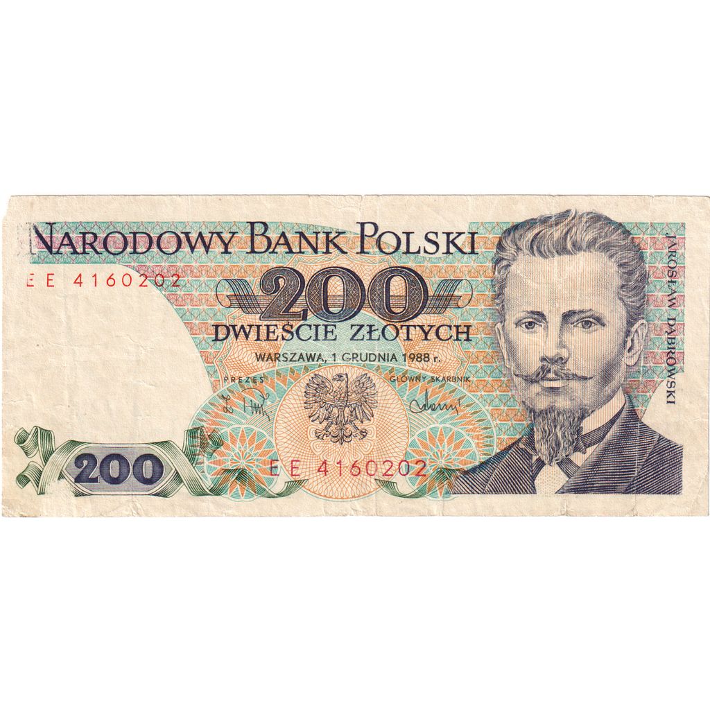 Poljska, 
  
  200 zlotov, 
  
  1988-12-01