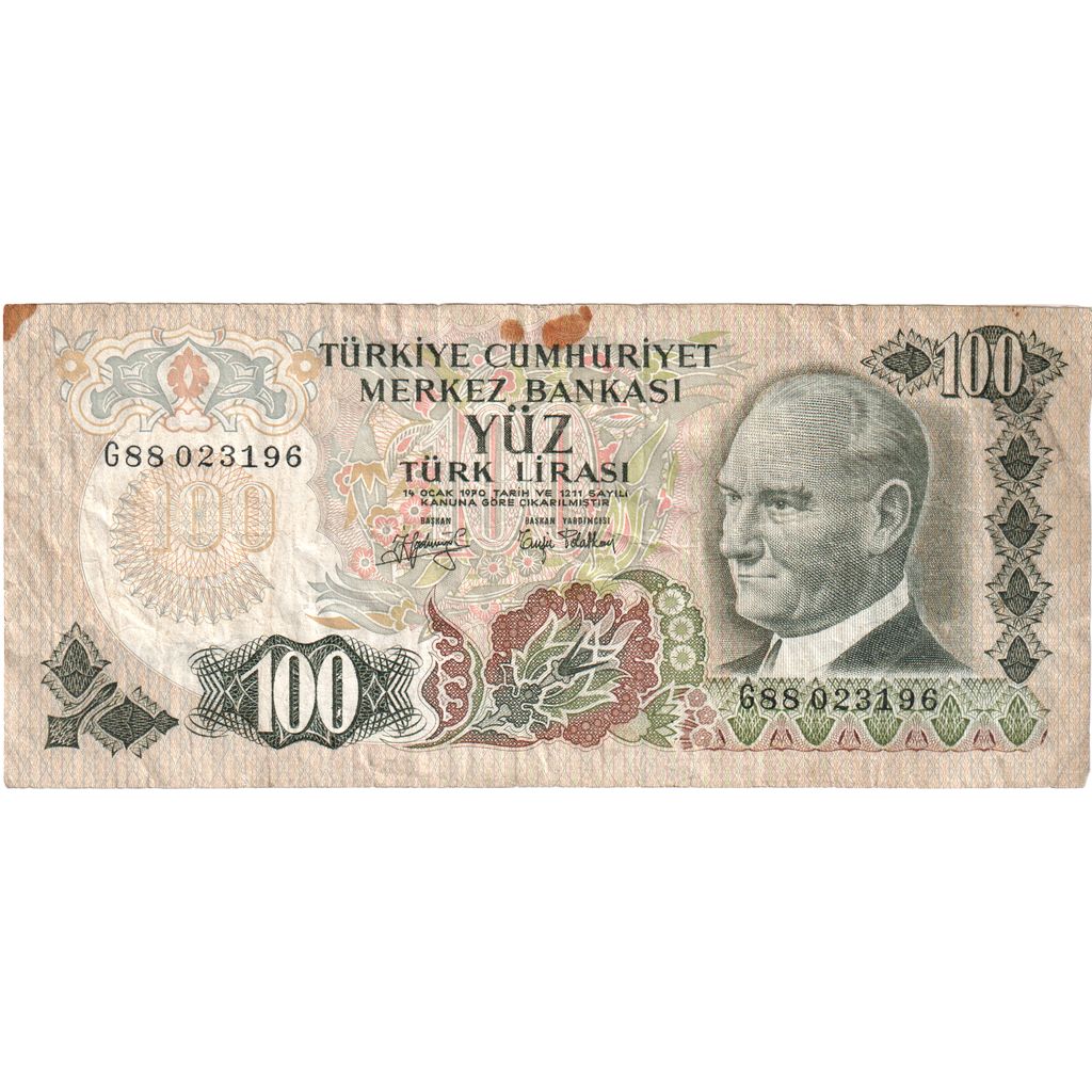 Turčija, 
  
  100 lir, 
  
  VF (20-25)