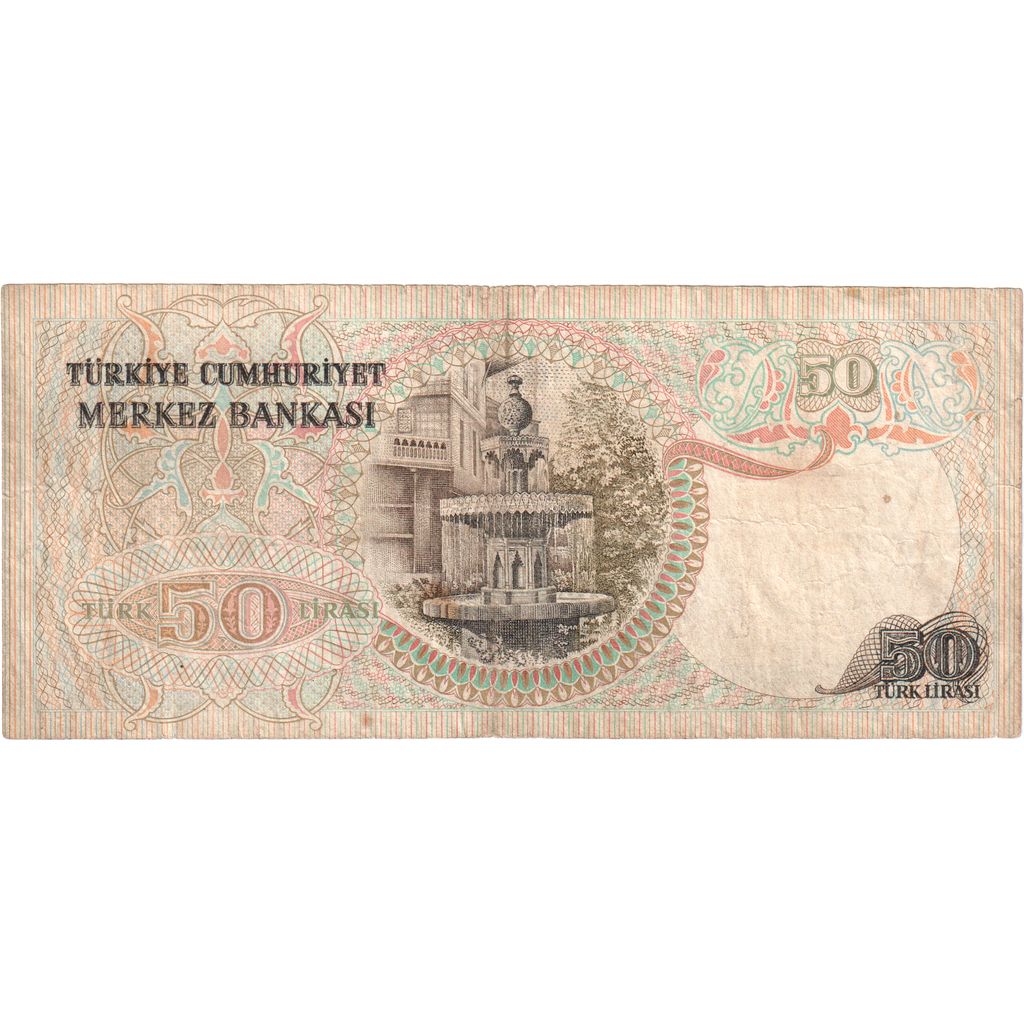 Turčija, 
  
  50 lir, 
  
  VF (30-35)