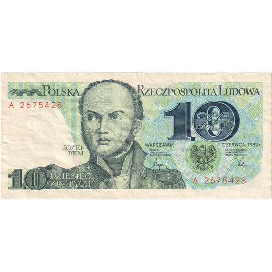 Poljska, 
  
  10 zlotov, 
  
  1982