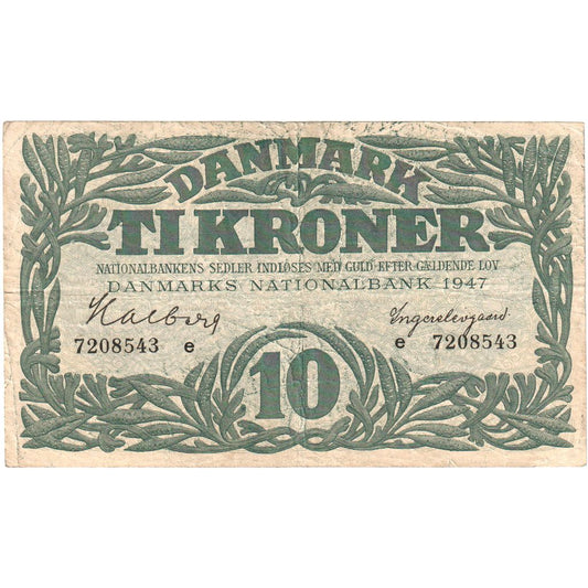 Danska, 
  
  10 kron, 
  
  EF (40-45)