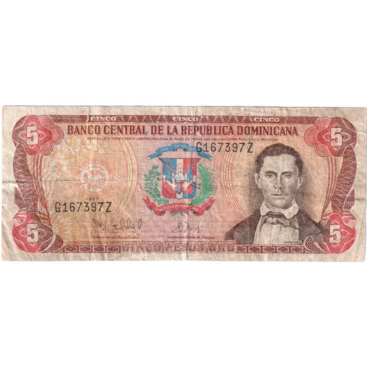 Dominikanska republika, 
  
  5 pesos oro, 
  
  VF (30-35)