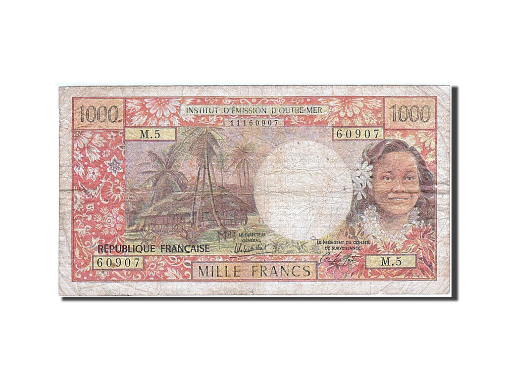 bankovec, 
  
  Tahiti, 
  
  1000 frankov