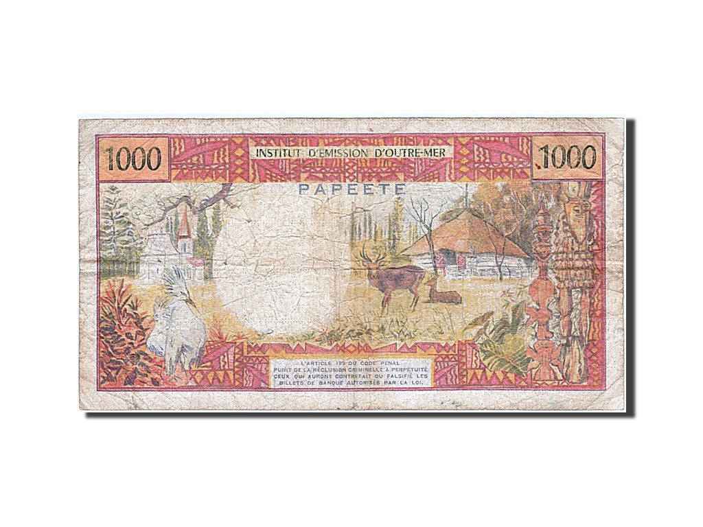 bankovec, 
  
  Tahiti, 
  
  1000 frankov