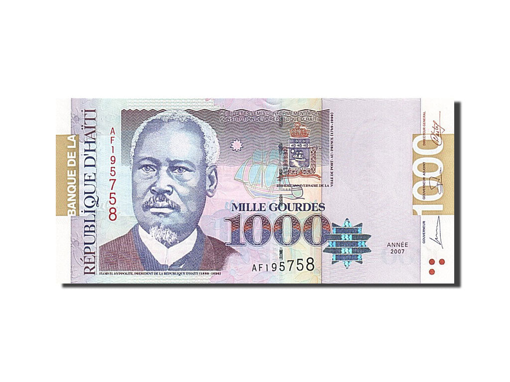 bankovec, 
  
  Haiti, 
  
  1000 Gourdes