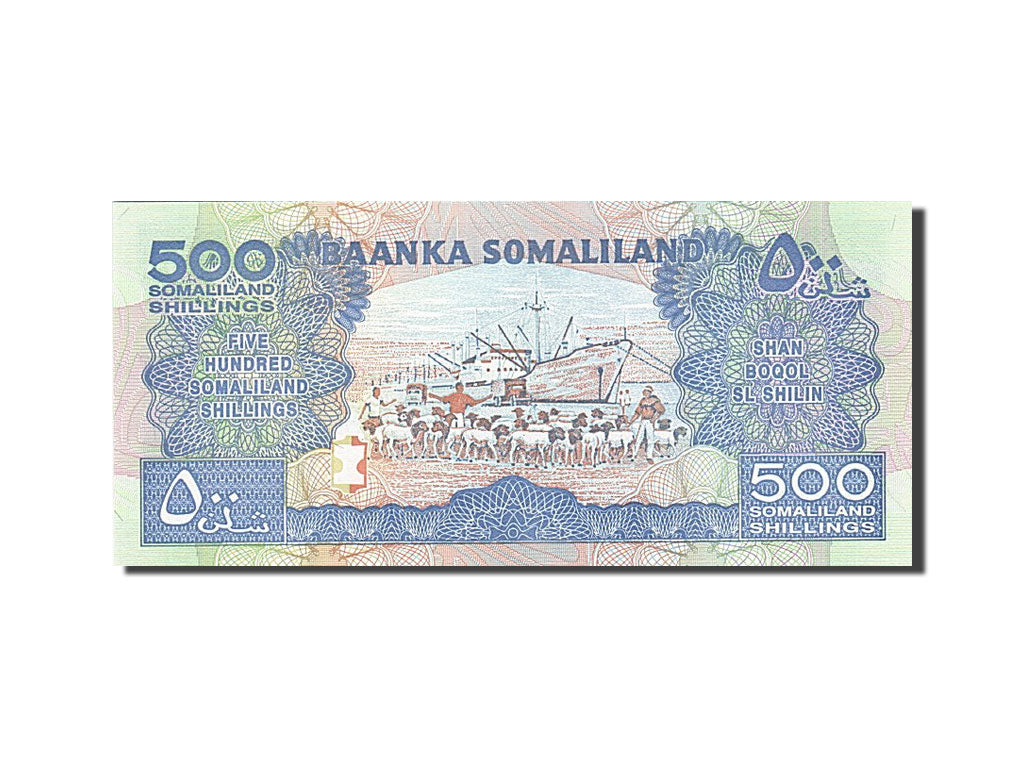 bankovec, 
  
  Somaliland, 
  
  500 šilingov = 500 šilinov