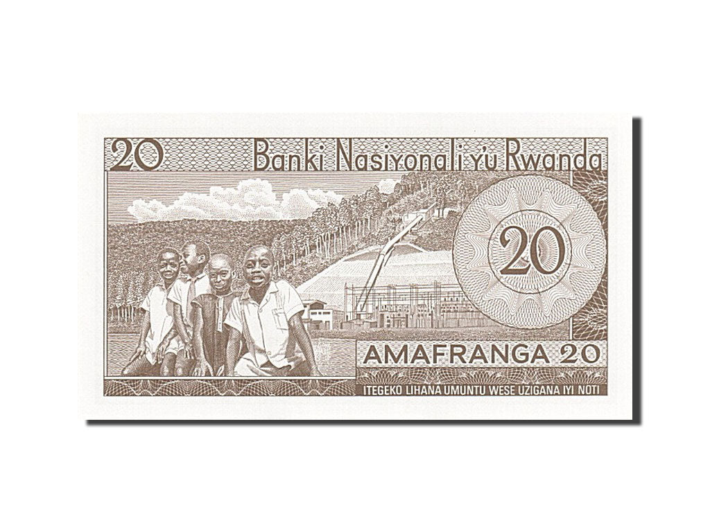 bankovec, 
  
  Ruanda, 
  
  20 frankov