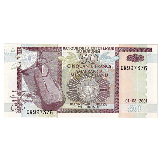 bankovec, 
  
  Burundi, 
  
  50 frankov