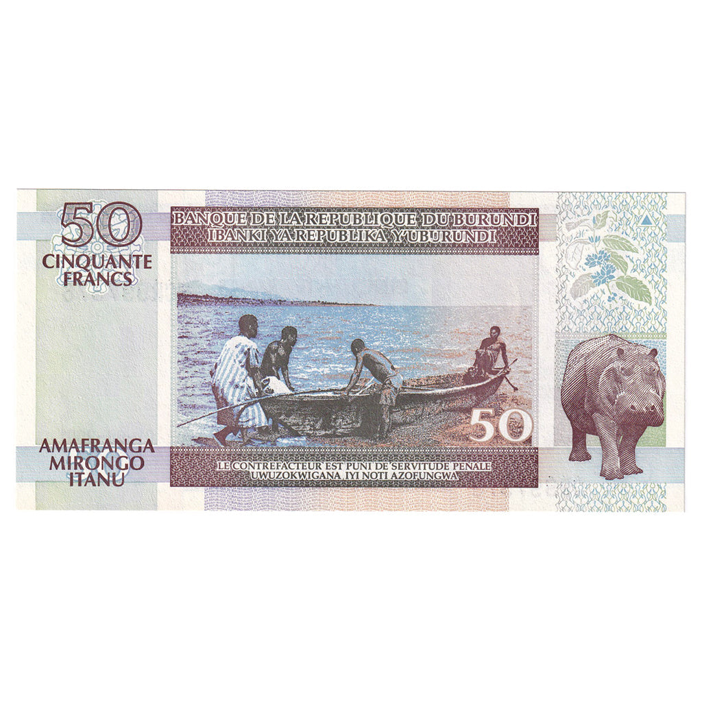 bankovec, 
  
  Burundi, 
  
  50 frankov