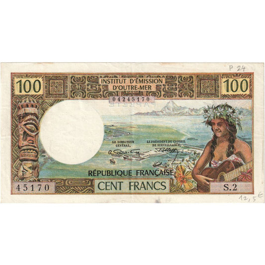 Tahiti, 
  
  100 frankov, 
  
  EF (40-45)