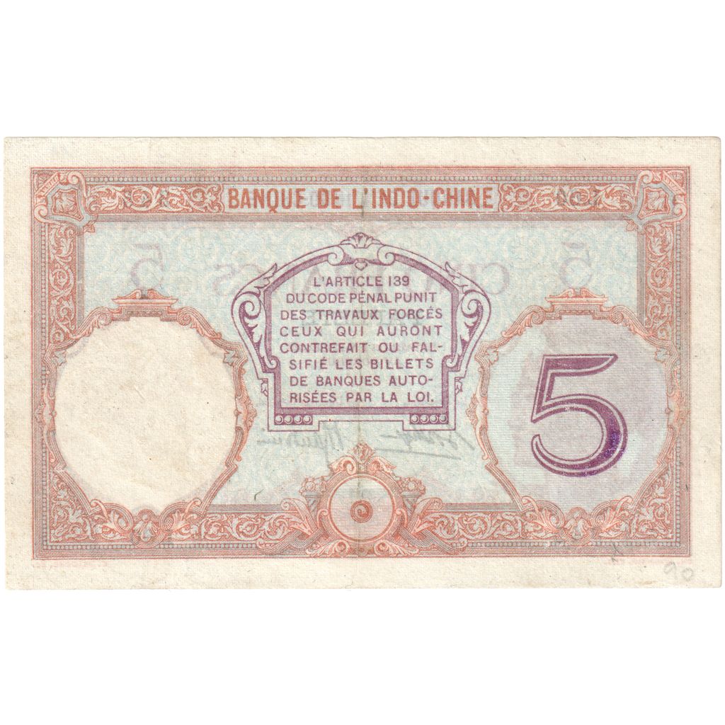 Tahiti, 
  
  5 frankov, 
  
  Brez datuma (1927)