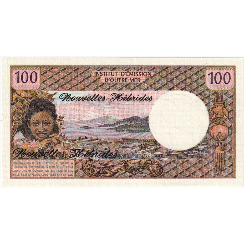 Novi Hebridi, 
  
  100 frankov, 
  
  1977