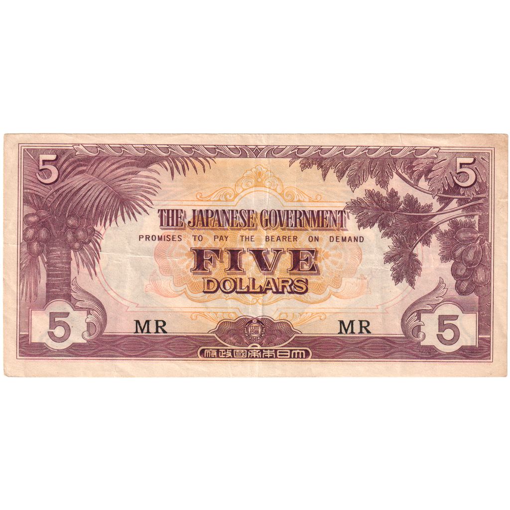 MALAJA, 
  
  5 dolarjev, 
  
  1942