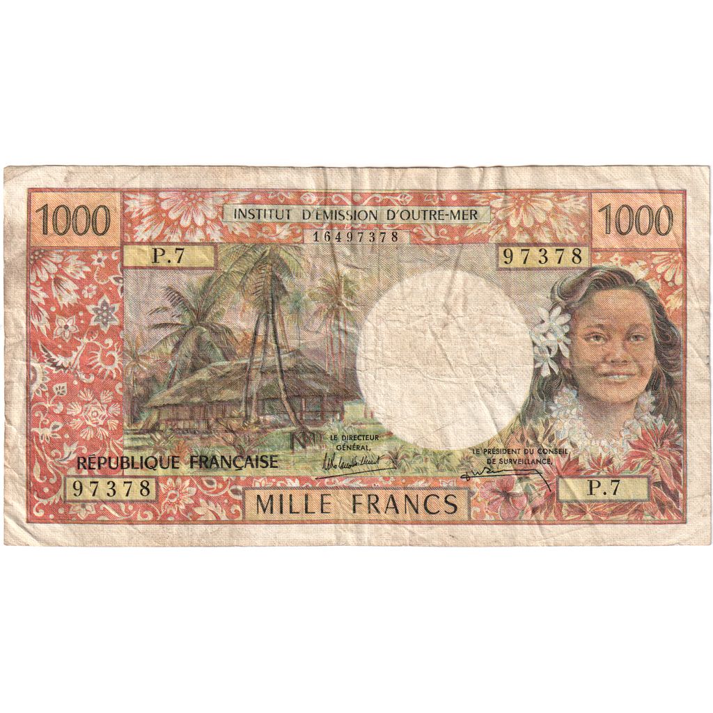 Tahiti, 
  
  1000 frankov, 
  
  1985