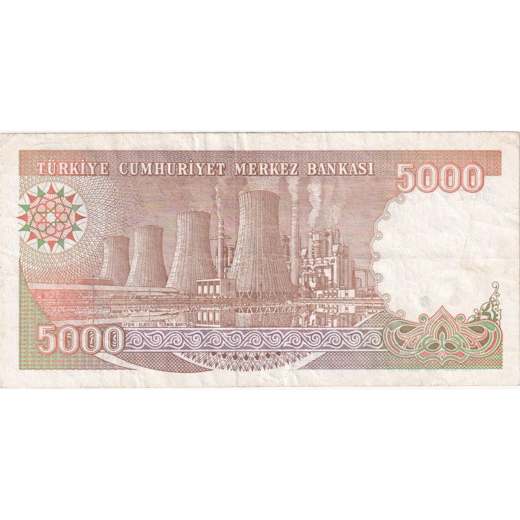 Turčija, 
  
  5000 lir, 
  
  1990