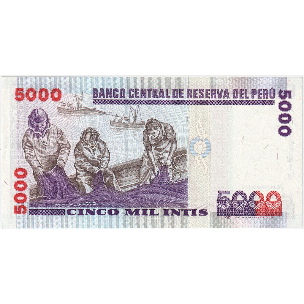 Peru, 
  
  5000 Intisov, 
  
  1988-06-28