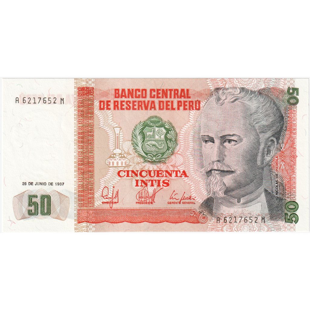 Peru, 
  
  50 Intis, 
  
  1987-06-26