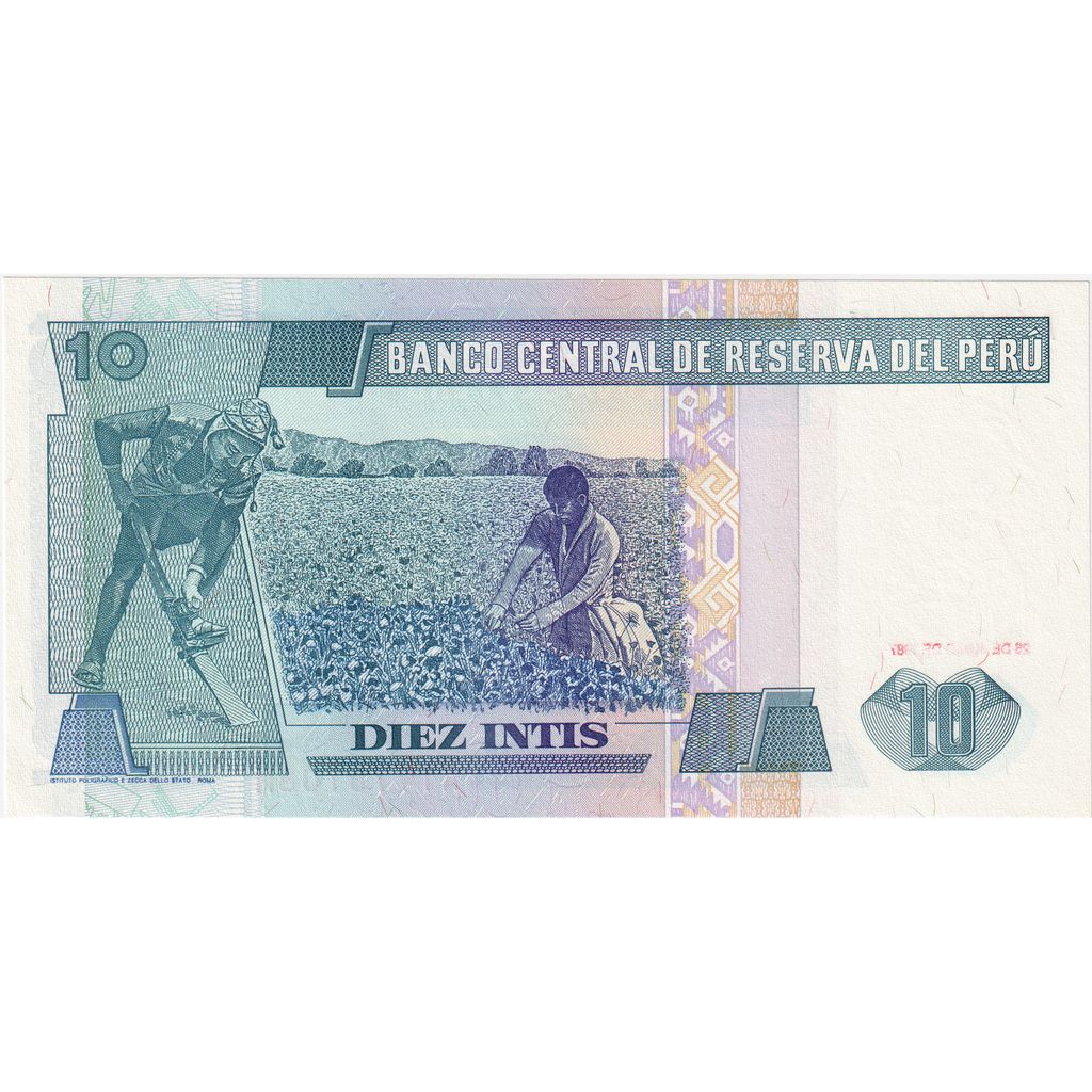 Peru, 
  
  10 Intis, 
  
  1987-06-26