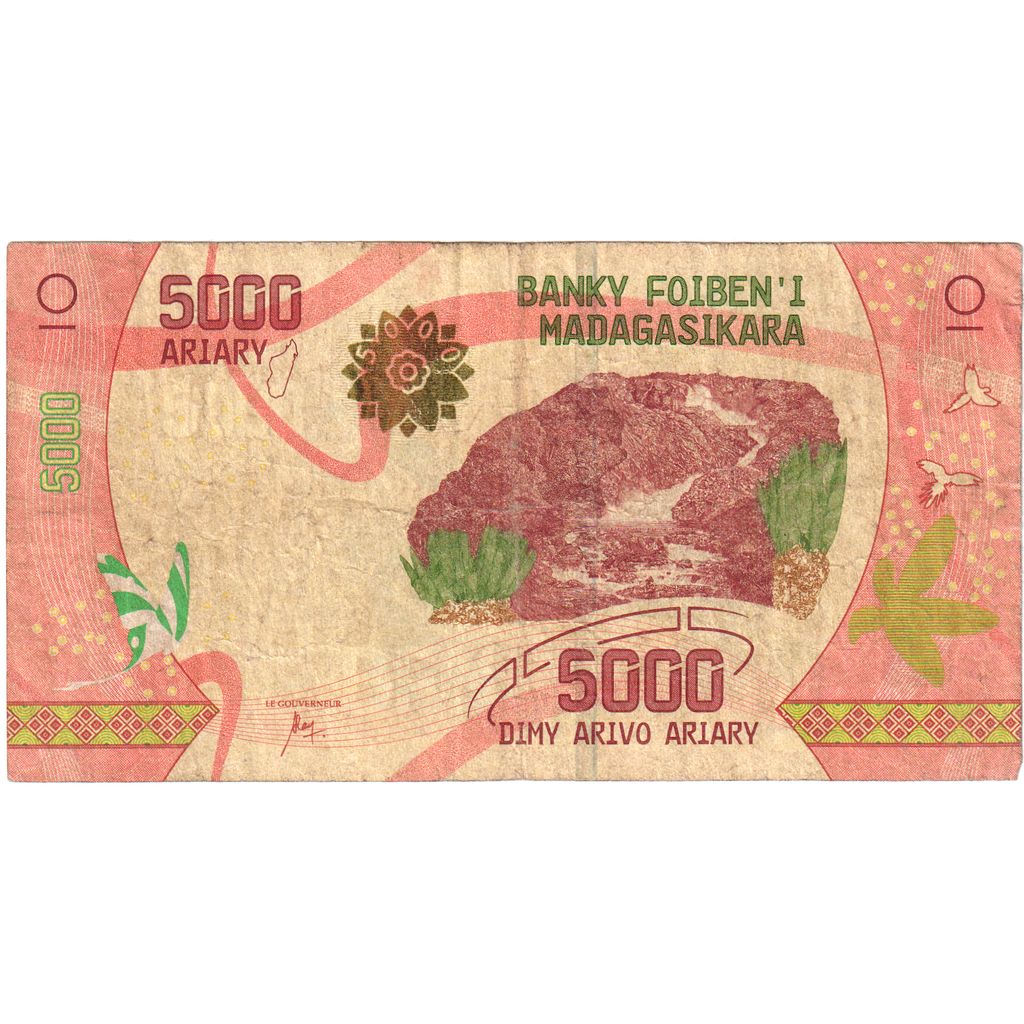 Madagaskar, 
  
  5000 ariarjev, 
  
  VF (20-25)