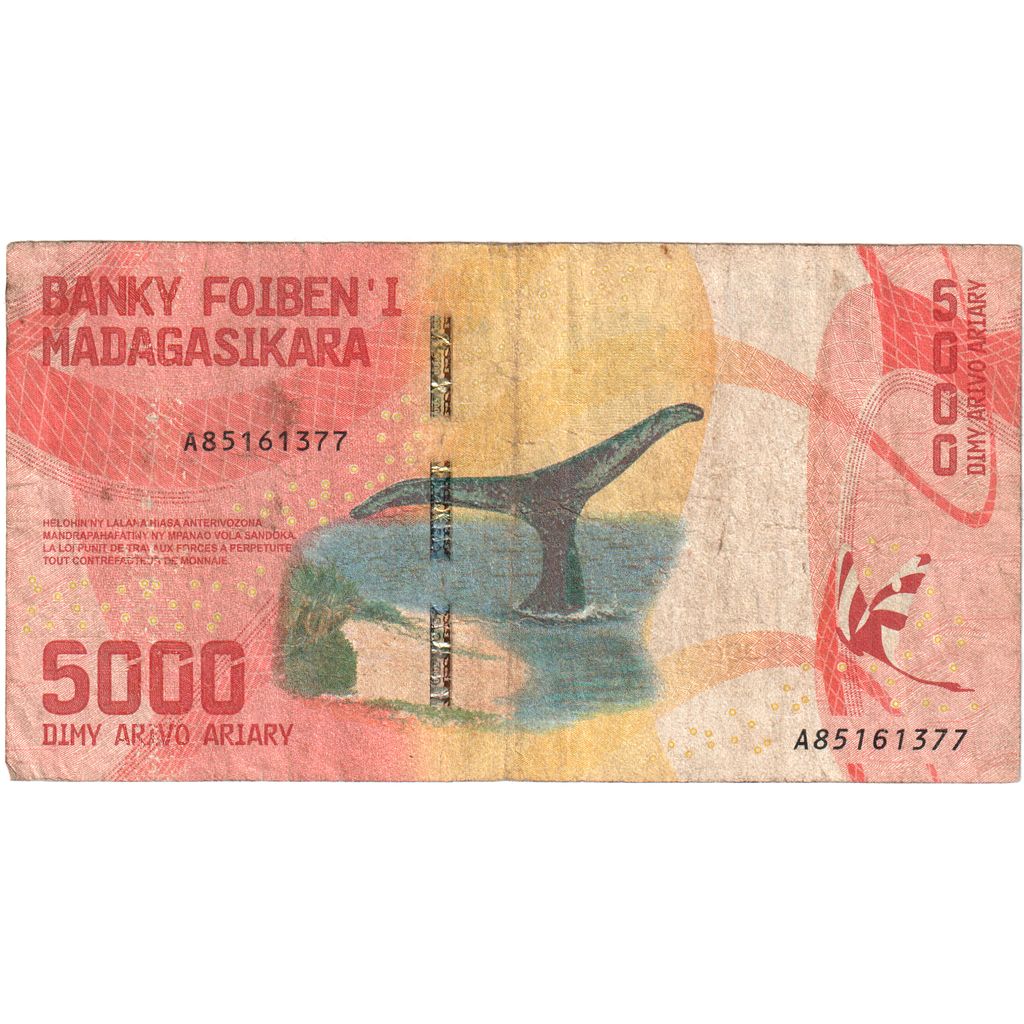 Madagaskar, 
  
  5000 ariarjev, 
  
  VF (20-25)