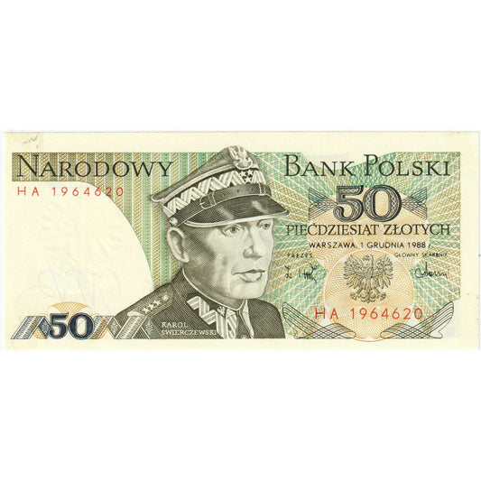 Poljska, 
  
  50 zlotov, 
  
  1988-12-01