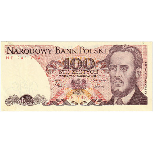 Poljska, 
  
  100 zlotov, 
  
  1986-12-01