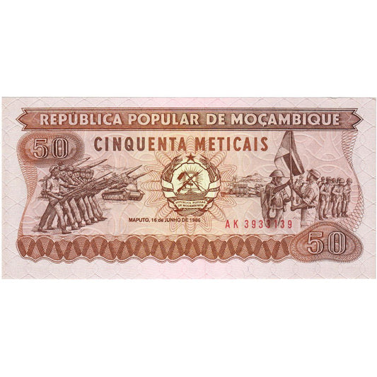 Mozambik, 
  
  50 Meticais, 
  
  1986-06-16