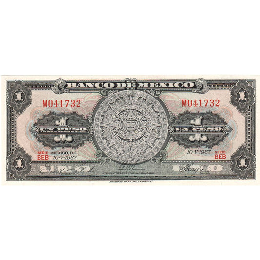 Mehika, 
  
  1 peso, 
  
  1967-05-10