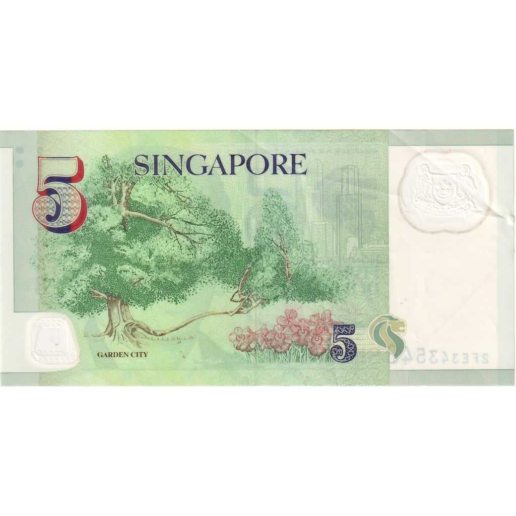 Singapur, 
  
  5 dolarjev, 
  
  VF (20-25)