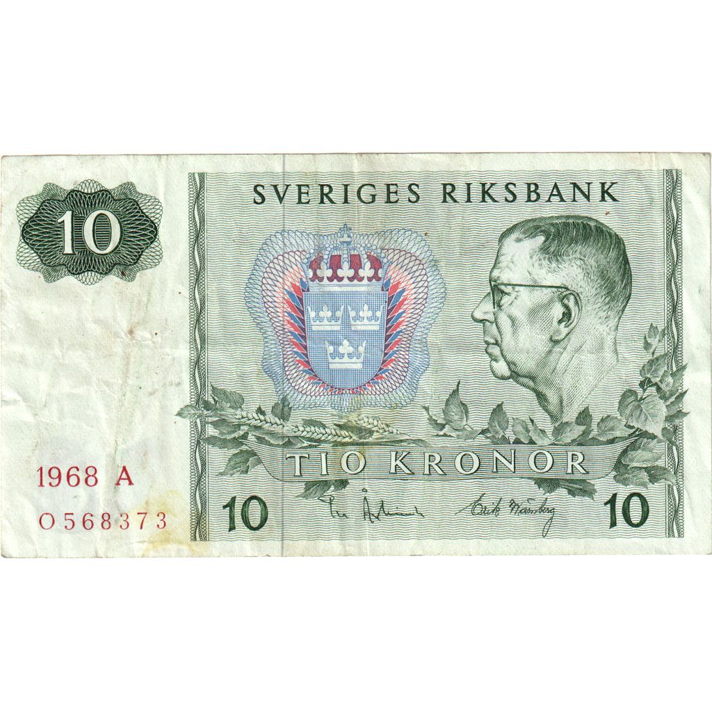 Švedska, 
  
  10 kron, 
  
  VF (30-35)