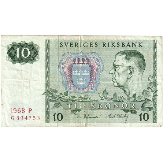 Švedska, 
  
  10 kron, 
  
  VF (20-25)