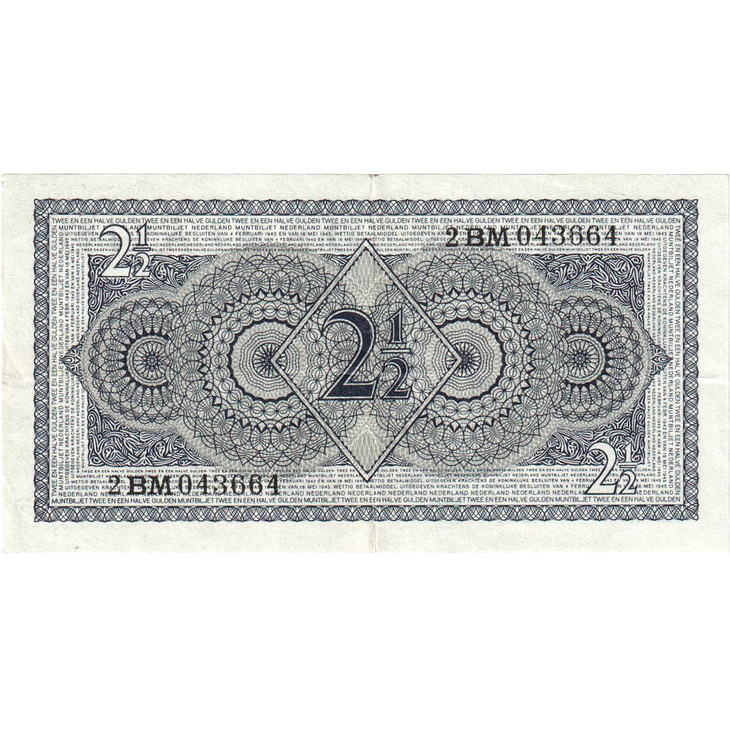 Nizozemska, 
  
  2 1/2 guldna, 
  
  1949-08-08