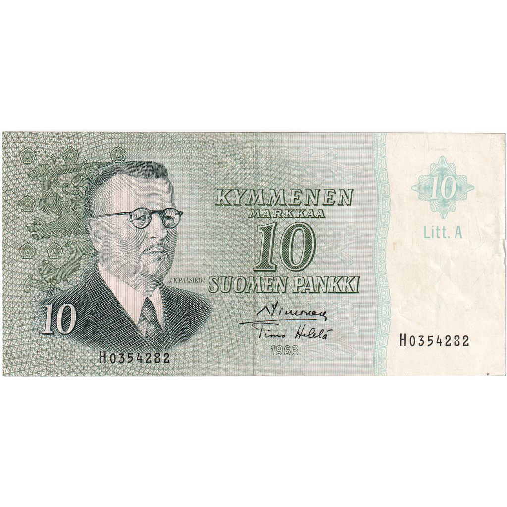 Finska, 
  
  10 Markkaa, 
  
  1963