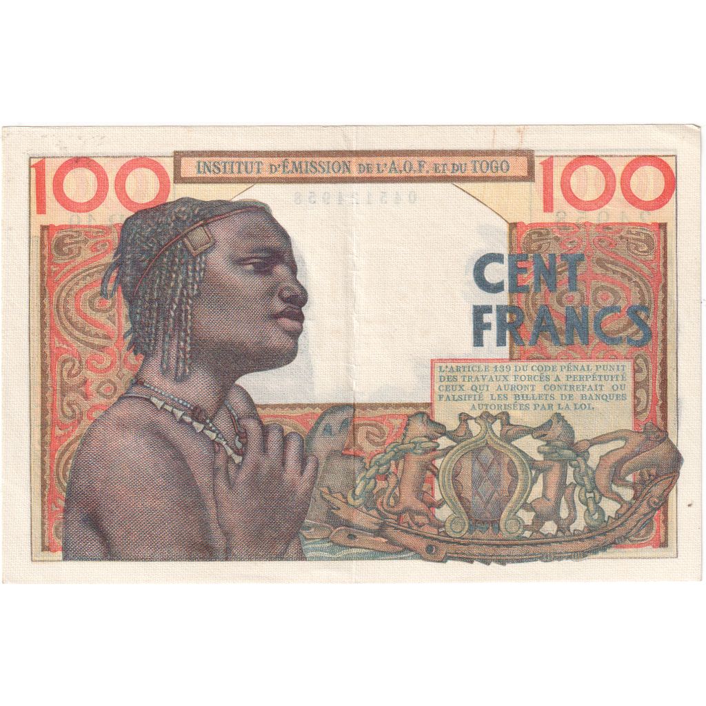 francoska zahodna Afrika, 
  
  100 frankov, 
  
  1956-10-23